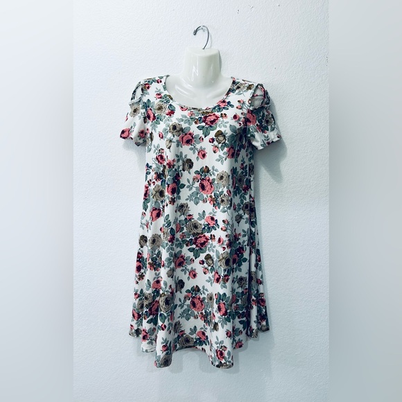 Vibe Sportswear Floral Print Midi Dress - Pink and Green - Picture 1 of 6